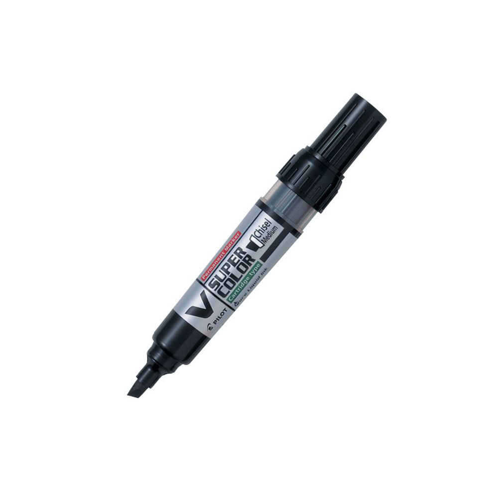 MARKER PILOT V SUPER COLOR KOSI VRH CRNI slika 1