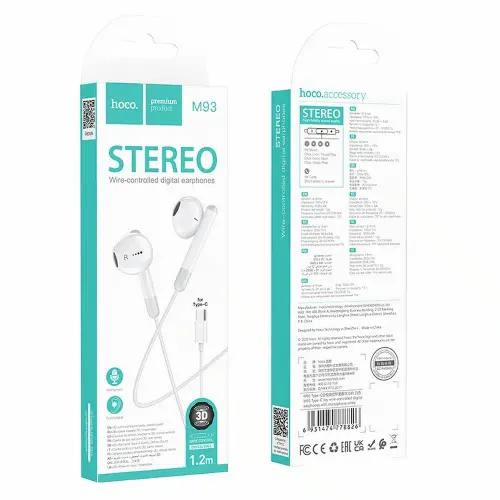 HOCO slušalice / in-ear slušalice Type C M93 bijele slika 4