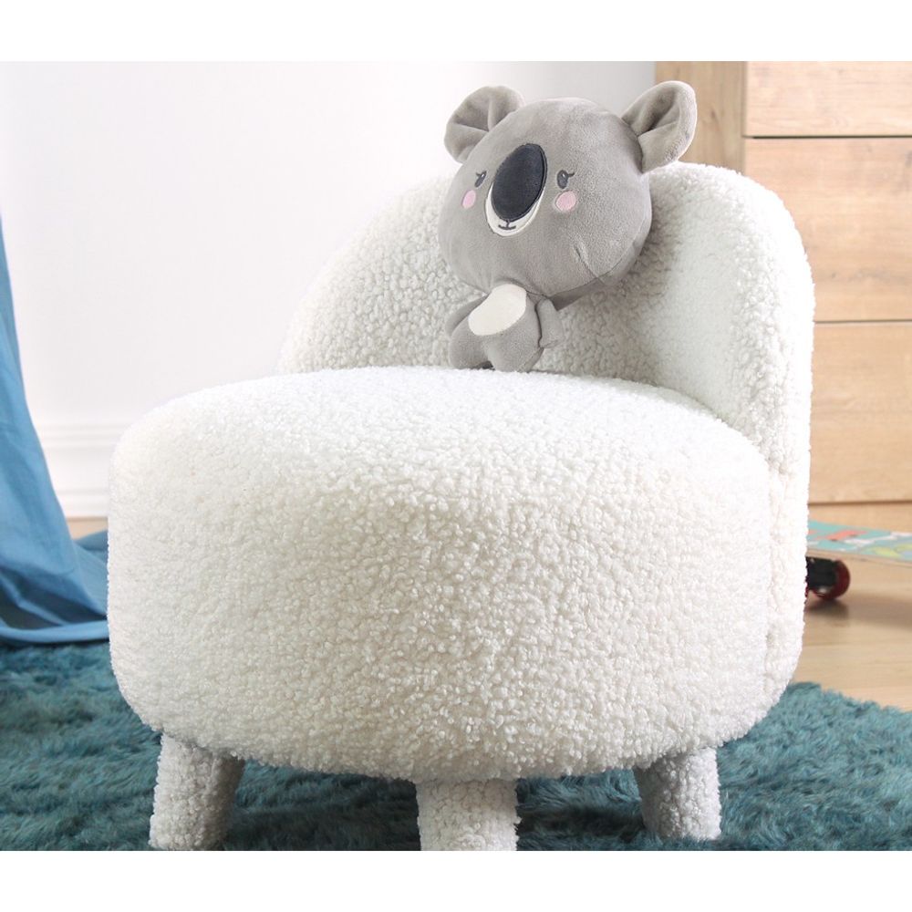 Moouv 3341 - Bijeli Pouf od Umjetnog Krzna slika 4