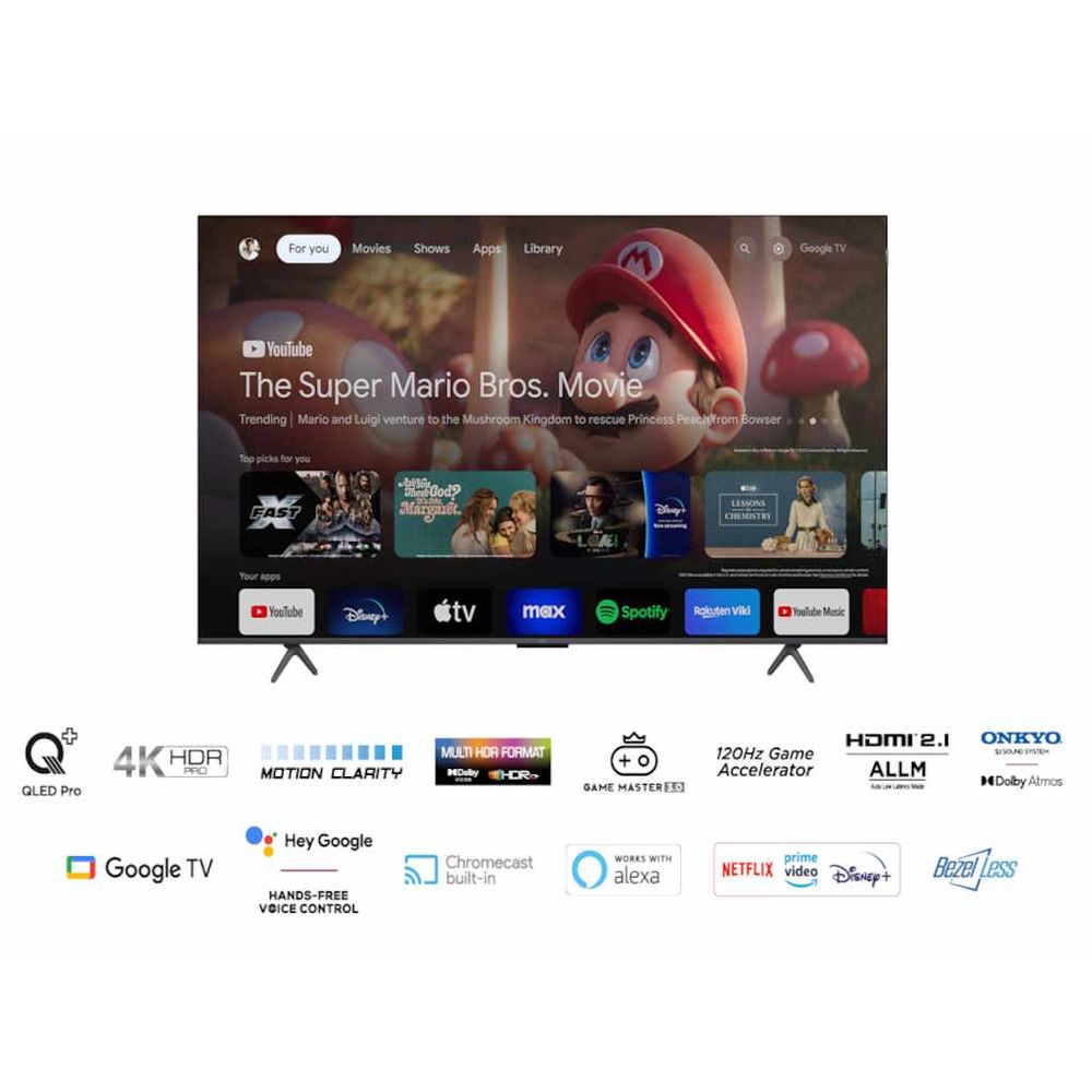 TCL 55"C655 4K QLED TVMotion Clarity 120HZ Google TVHDMI 2.1; 2.1 ONKYO Dolby Atmos slika 1