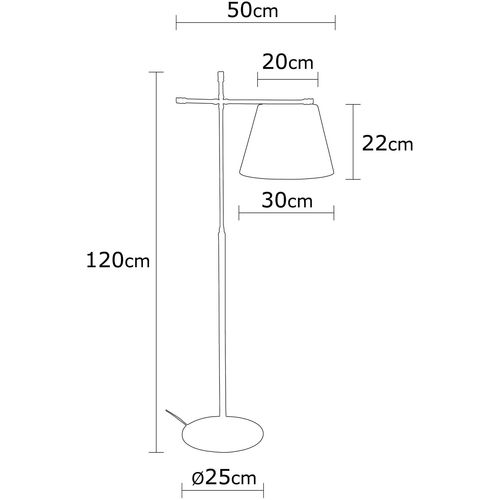 Opviq Podna lampa ASANA crna, metal- platno, promjer 50 cm, visina 120 cm, promjer sjenila 28 cm, visina 22 cm, duljina kabla 350 cm, E27 40 W, Assos - N-715 slika 3