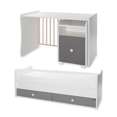 LORELLI TREND PLUS Modularni krevetić 4in1 s Mehanizmom Ljuljanja White/Stone Grey slika 6