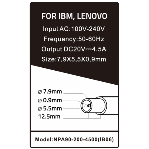 NPA90-200-4500 (IB06) ** Gembird punjac za laptop 90W-20V-4.5A, 7.9x5.5mm yellow PIN (944) slika 3