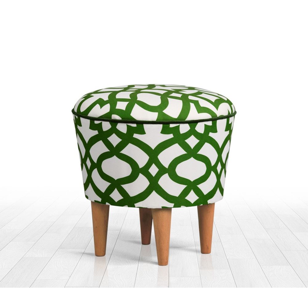 Moss - Zeleni, Bijeli Pouf slika 1
