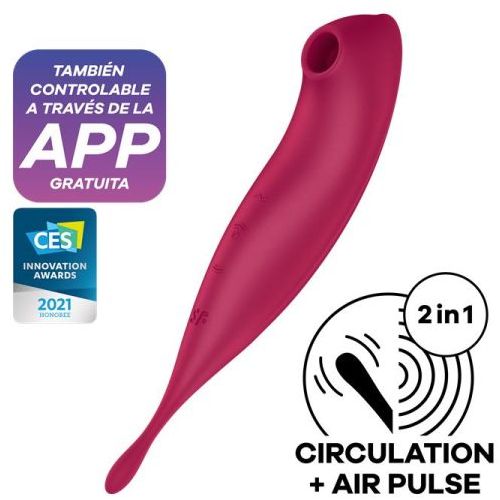 Vibrator Satisfyer Twirling Pro+, tamno crveni slika 7