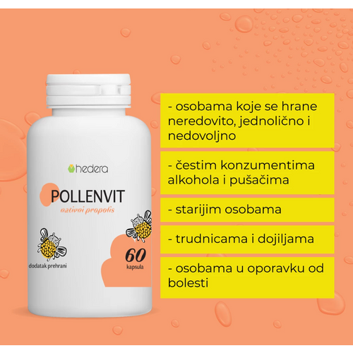 Hedera Pollenvit, pčelinja pelud - prirodni multivitamin, 60 kapsula slika 2