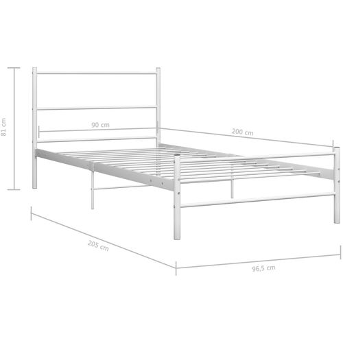 Okvir za krevet bijeli metalni 90 x 200 cm slika 7