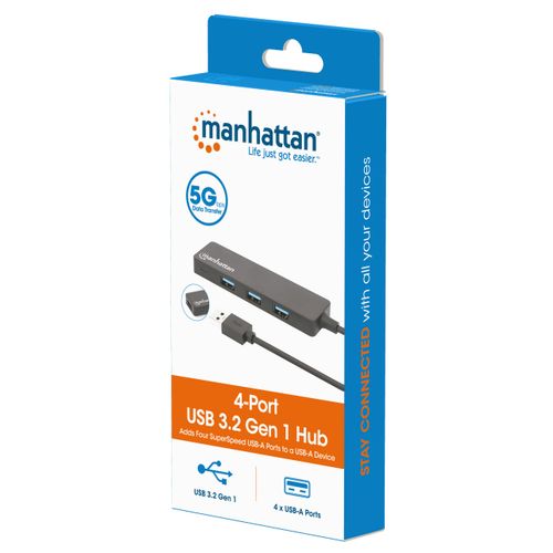 USB HUB 4port Manhattan 164900 3.2 G1/5Gbps/Crni slika 3