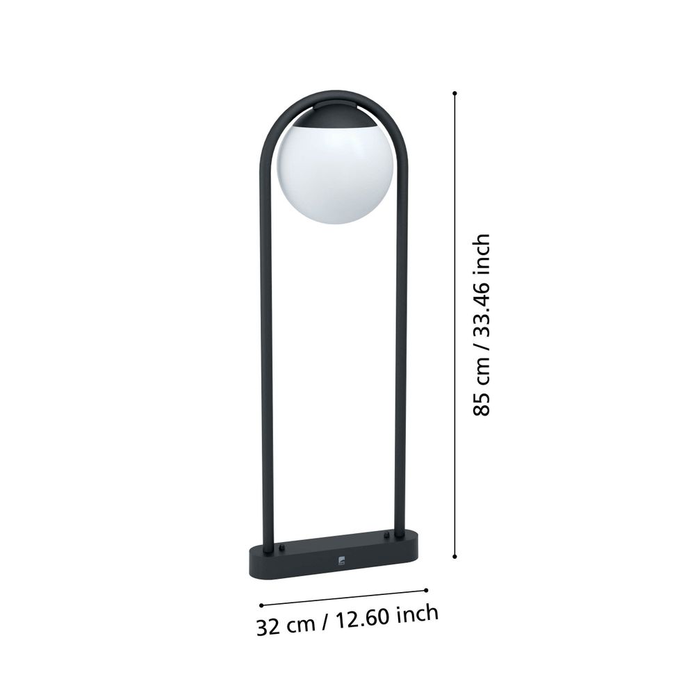 Eglo podna lampa prata vecchia e27 1x28w crno/bijelo š:200mm v:850mm slika 3