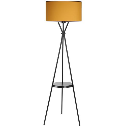 Venedik sehpalı siyah lambader silindir hardal abajurlu Mustard Floor Lamp slika 2