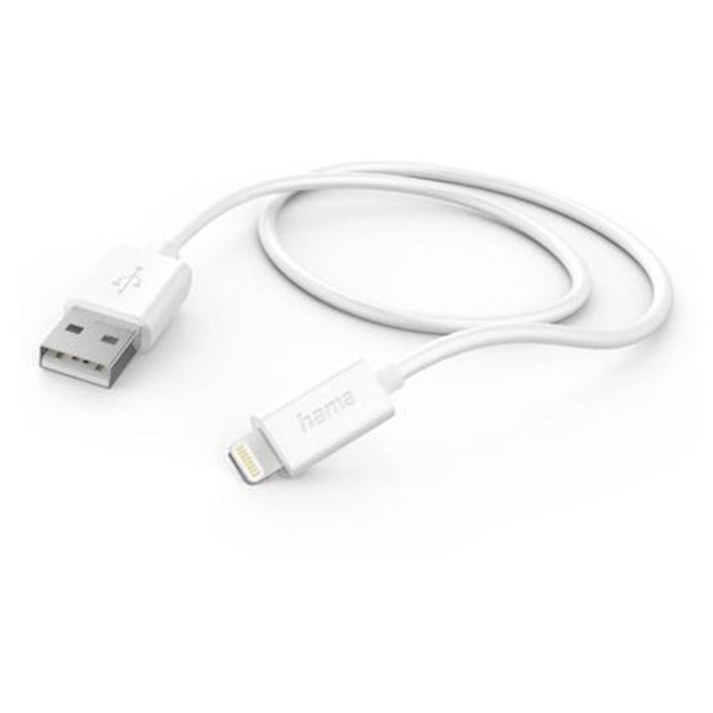 Kabl za punjenje HAMA, USB-A-Lightning, 1m, bijeli slika 1