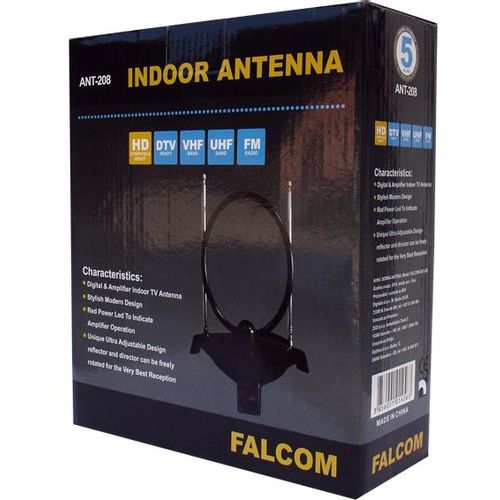 Falcom Antena sobna sa pojačalom, UHF/VHF, boja crna - ANT-208 slika 2