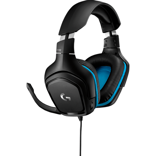 LOGITECH G432 Wired Gaming Headset 7.1 - LEATHERETTE - BLACK/BLUE - USB slika 7