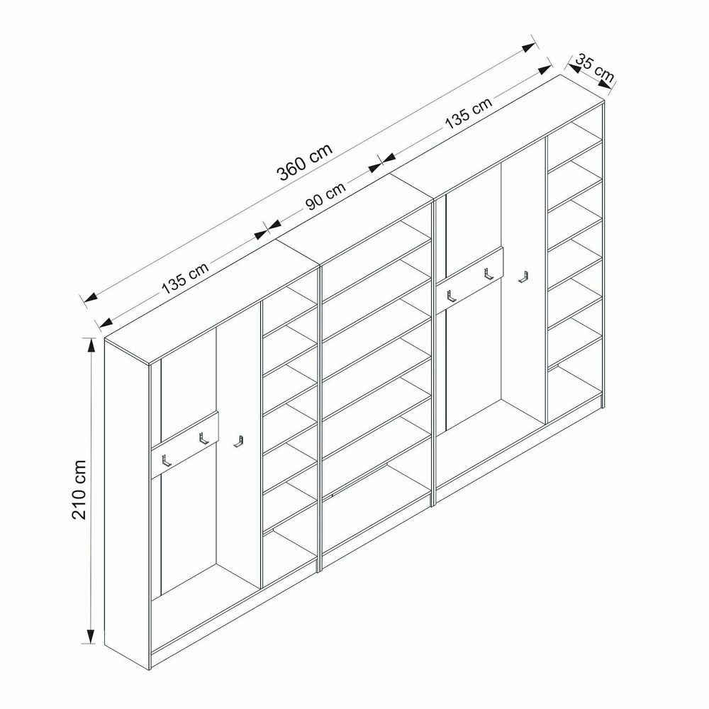 Hall Stand Noah - 8262, bijela boja slika 8