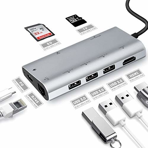 Linkom Adapter-konvertor TIP C na HDMI+3xUSB3.0+SD/MICRO SD+RJ45+TIP C slika 1