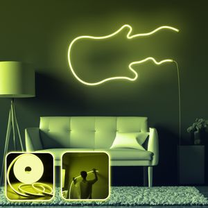 Guitar - Medium - Yellow Yellow Decorative Wall Led Lighting