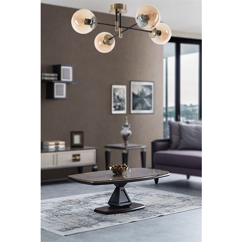 Dolunay 4 Lü Eskitme Bal Camlı Avize - Copper Chandelier slika 1