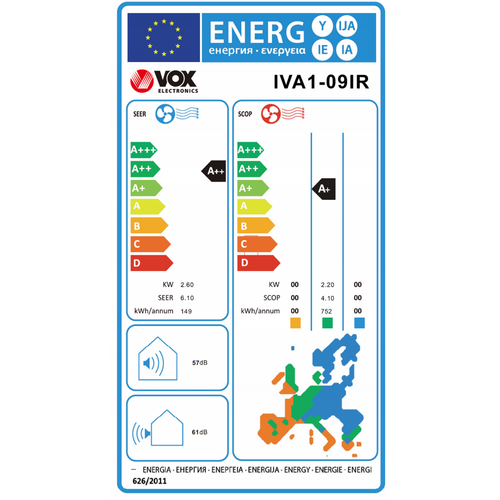 VOX klima uređaj 2.6 kW IVA1-09IR slika 3