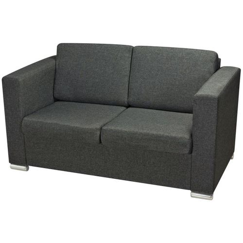 Dvodijelni set sofa od tkanina tamnosivi slika 9