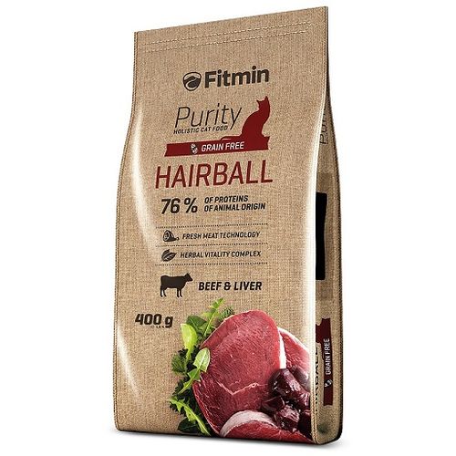 Fitmin Cat Purity Hairball, hrana za mačke 400g slika 1