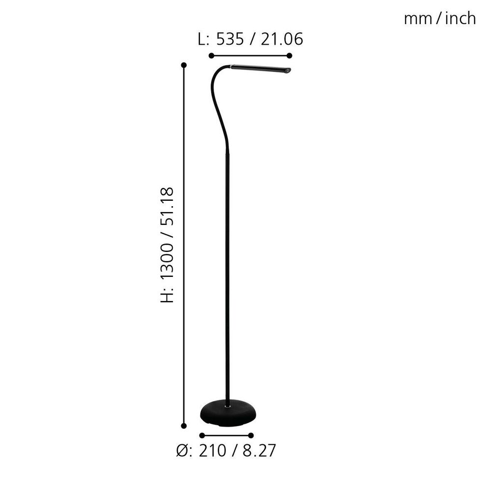 Eglo Laroa stojeća/1, led, 4,5w, 550lm, na dodir, v-1300, crna  slika 4