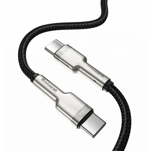 BASEUS kabel tipa C do tipa C PD100W Power Delivery Cafule metalni kabel 1 metar crni slika 2