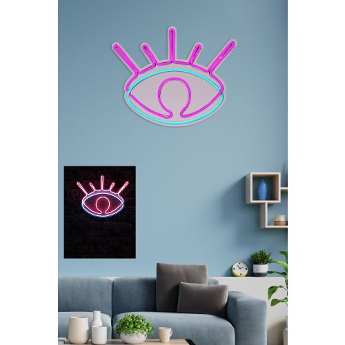 Wallity Ukrasna plastična LED rasvjeta, Evil Eye - Pink slika 3