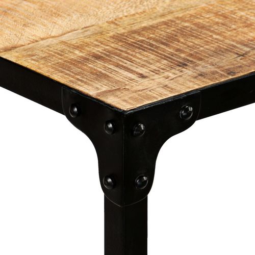 Blagovaonski stol od masivnog drva manga i čelika 120x60x76 cm slika 12
