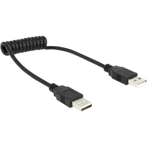 Delock USB kabel USB 2.0 USB-A utikač, USB-A utikač 0.60 m crna spiralni kabel 1937078 slika 2