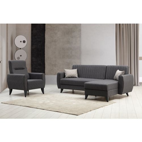 Alkon L - Dark Grey Dark Grey Sofa Set slika 1