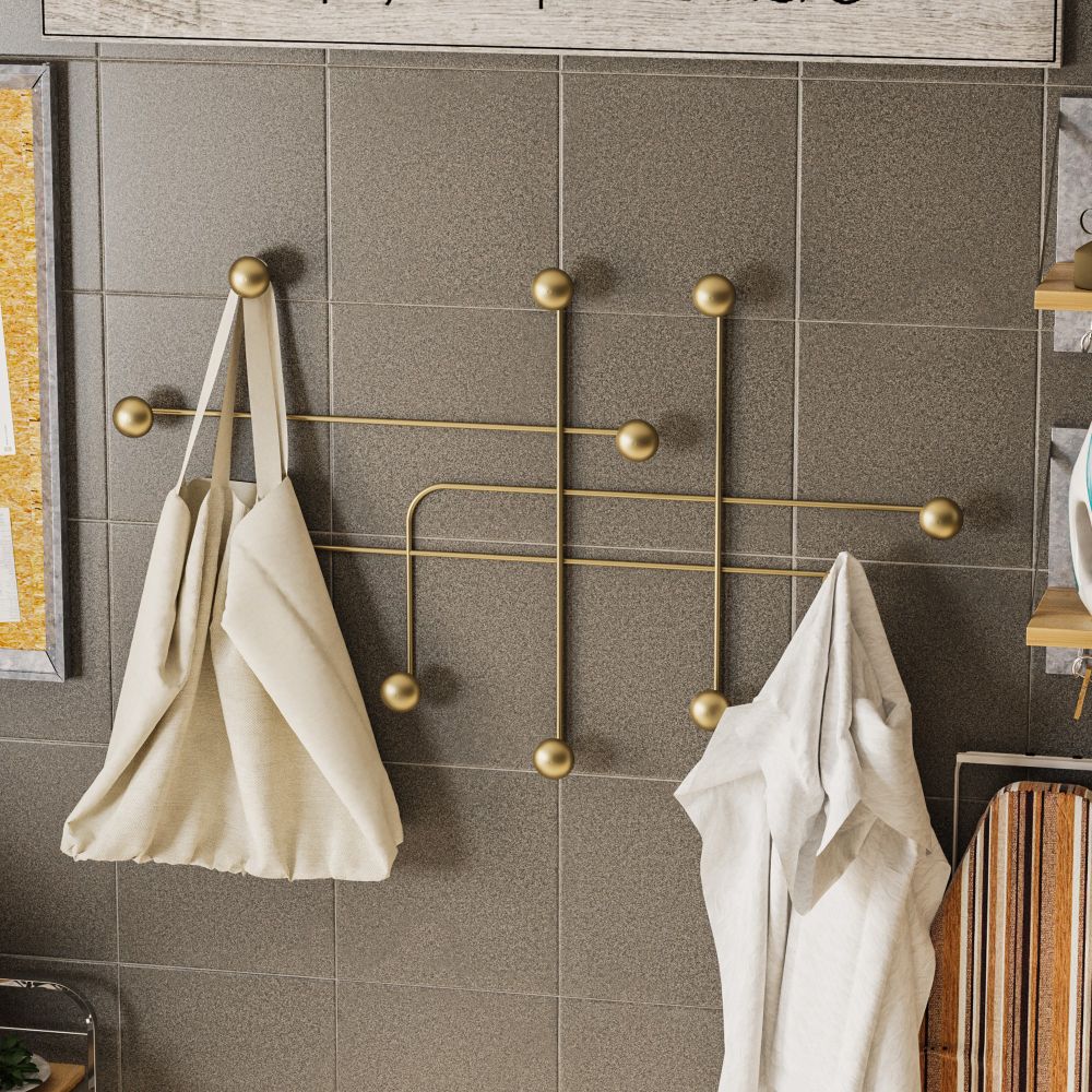 Metal wall hook Samara-A, colour: gold slika 2