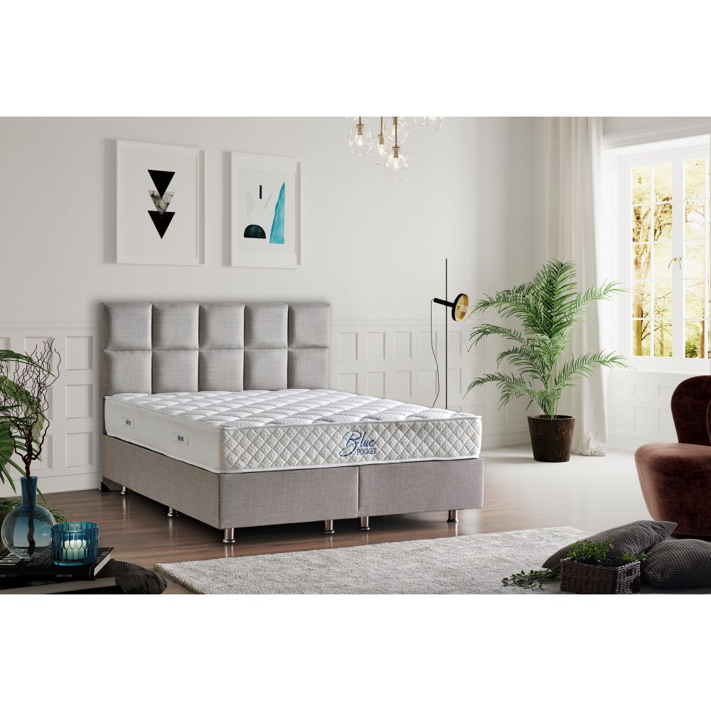 Plavi džepni RollPack madrac 80x180 za jednu osobu, bijeli slika 1