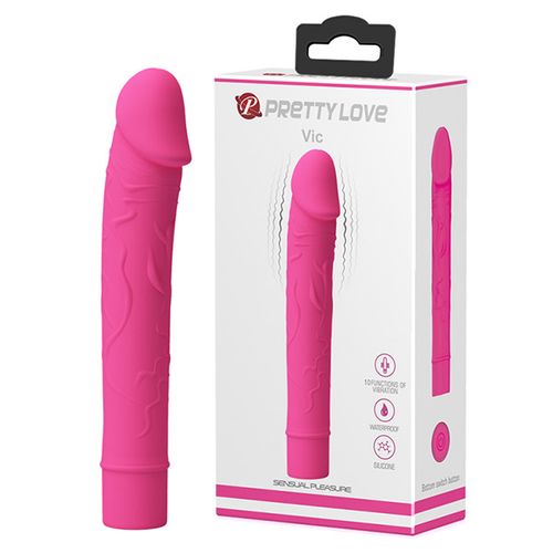 Roze silikonski vibrator sa venama slika 1