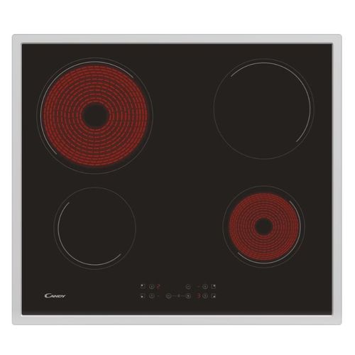 Candy CH 64 FX Staklokeramička ploča, 4 zone, Crna sa inox ramom, Širina 59.2 cm slika 2