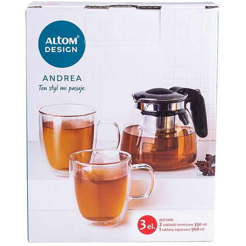 Altom Design termo staklene šalice za kavu i čaj Andrea 350 ml (set od 2 čaše) + vrč 900 ml - 020302364 slika 11