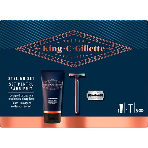 King C. Gillette Poklon paket Brijač sa nastavcima & Gel za brijanje 150 ml slika 2