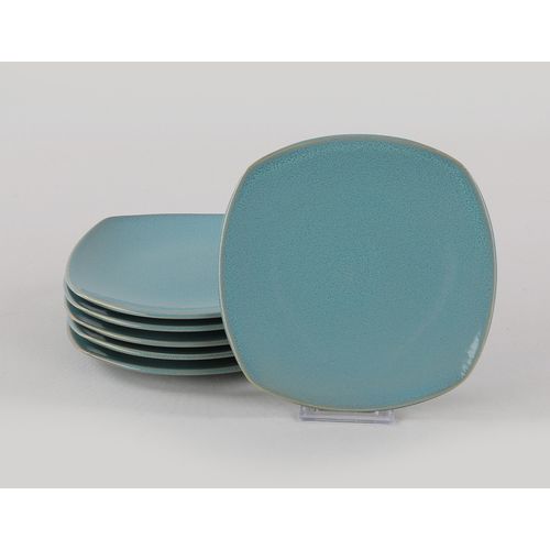 Hermia Concept Desertni tanjuri set (6 komada), Blue Granite Corner Cake Plate 22 Cm 6 Pieces slika 3