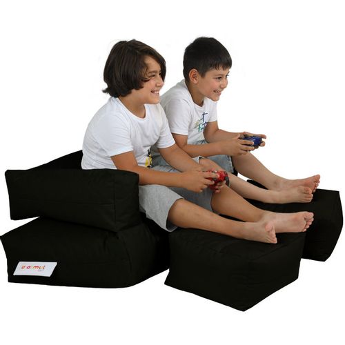 Atelier Del Sofa Vreća za sjedenje, Kids Double Seat Pouf - Black slika 4