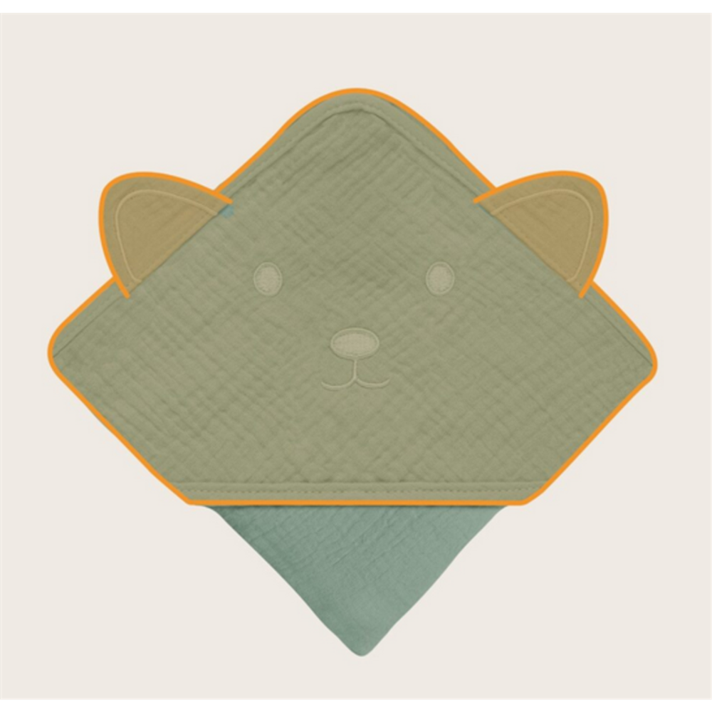 Lionelo Peškir za bebe sa kapuljačom Muslin 80x80cm, Green Forest slika 7