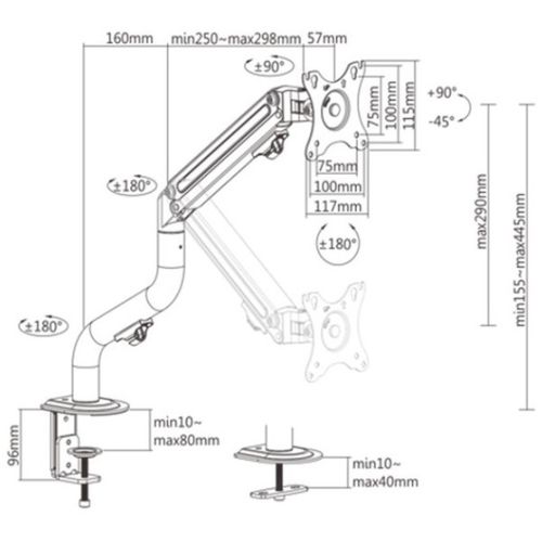 MA-DA1-02 Gembird Podesivi stoni drzac za monitor,tilt, 17-32 max.8kg (alt.MA-DA1-05) FO slika 2