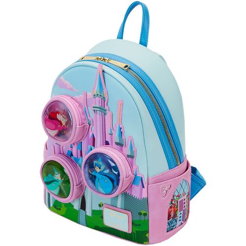 Loungefly Disney Sleeping Beauty Castle Three Good Fairies Stained Glass backpack 26cm slika 3