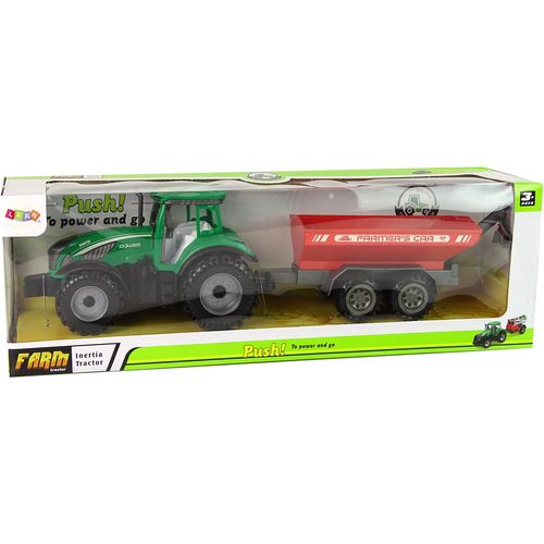 Zeleni traktor sa crvenom prikolicom Fractal slika 7