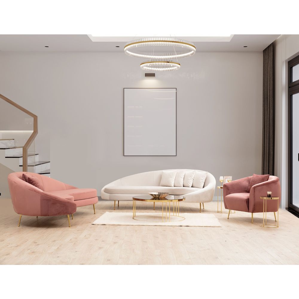 Eses Left - Pink Pink Sofa sa 3 Sjedala slika 3