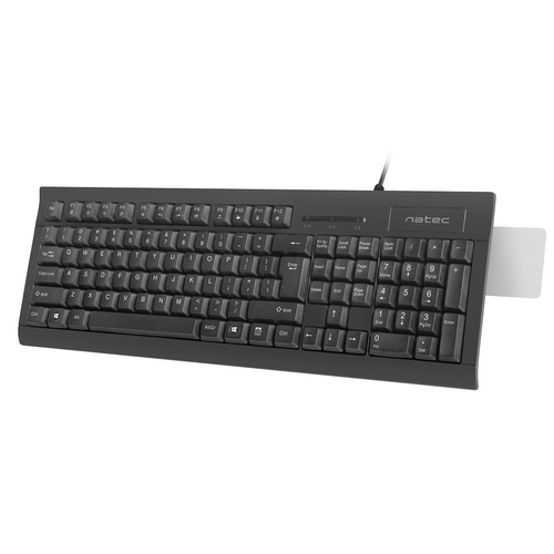 Natec NKL-1055 MORAY, Multimedia Keyboard US, Smart ID Card Reader, Spill Proof, USB, Black slika 2