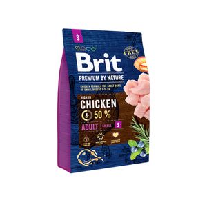 Brit Premium by Nature Adult S, za odrasle pse malih pasmina, piletina, 3 kg