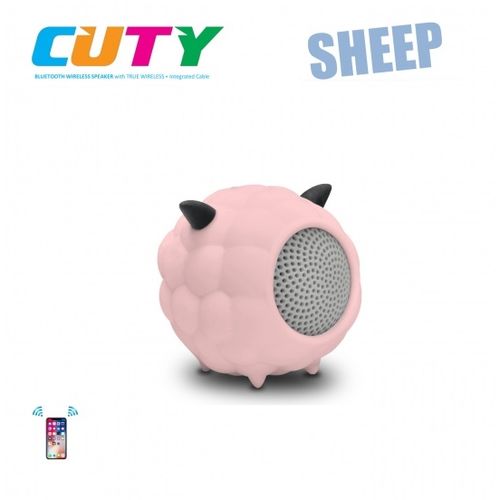 iDance zvučnik Bluetooth, gumirano kućište, ugrađeni punjač, rozi CUTY SHEEP slika 1