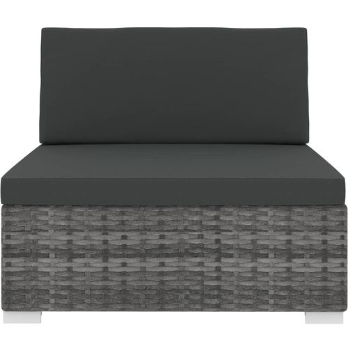 Modularna srednja fotelja s jastucima 1 kom od poliratana siva slika 19
