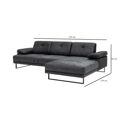 Atelier Del Sofa Kutna garnitura, Antracit, Mustang Small Right - Anthracite slika 14