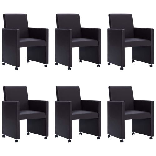 Blagovaonske stolice od umjetne kože 6 kom smeđe slika 16