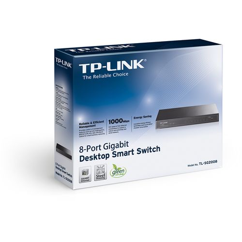 TP-LINK switch TL-SG2008 Gigabit 8x RJ45 10 100 1000Mbps Smart Desktop metalno kuciste slika 3